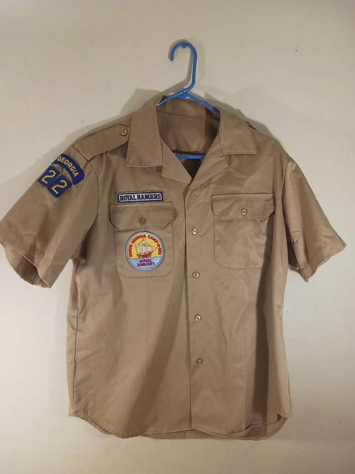 Vintage Royal Rangers Shirt Pioneers Short Sleeve Uniform Medium Large Patches - Image 4 of 4