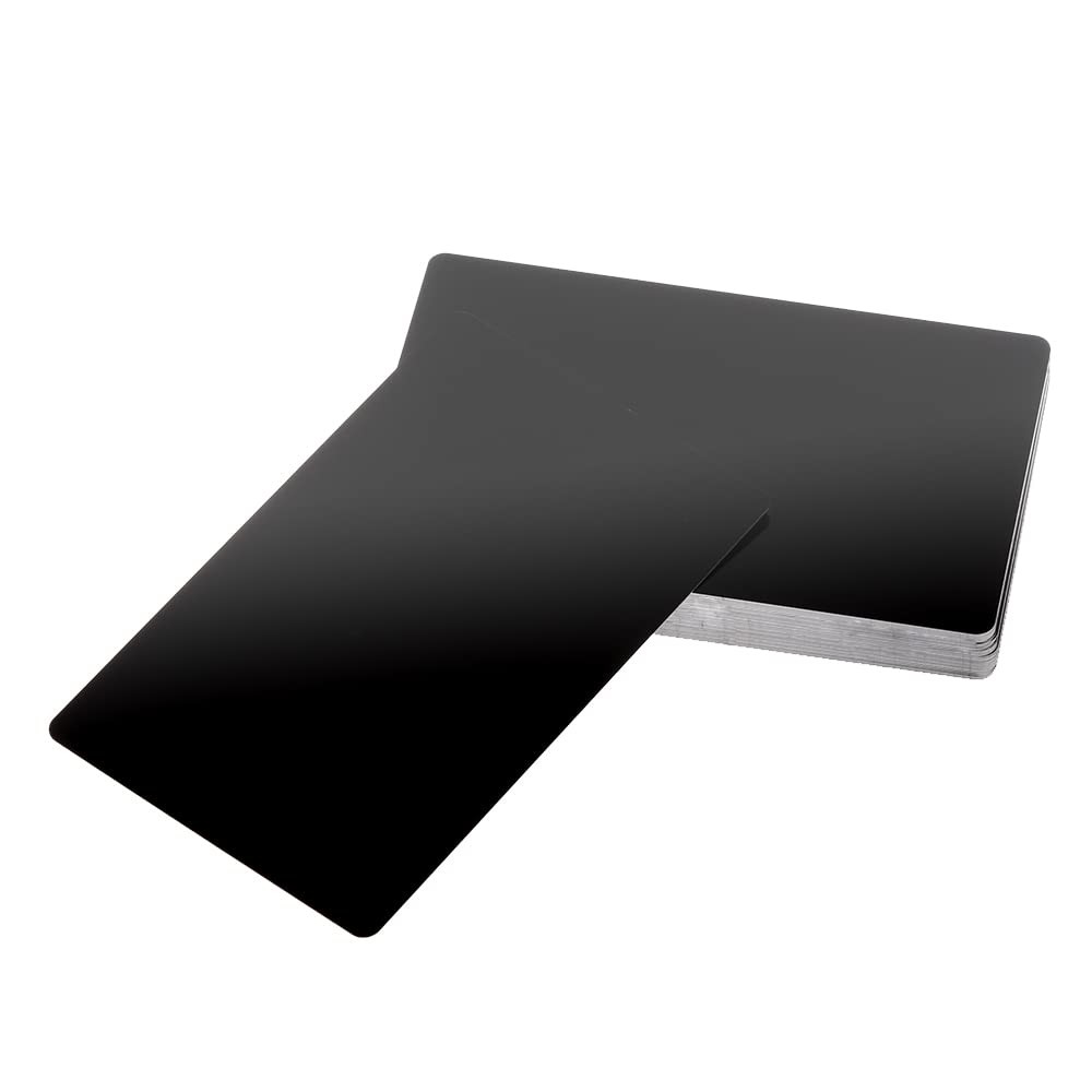 50 Pack Metal 8.6cm x 5.4cm (3.4 inches x 2.1 inches), Brilliant Black