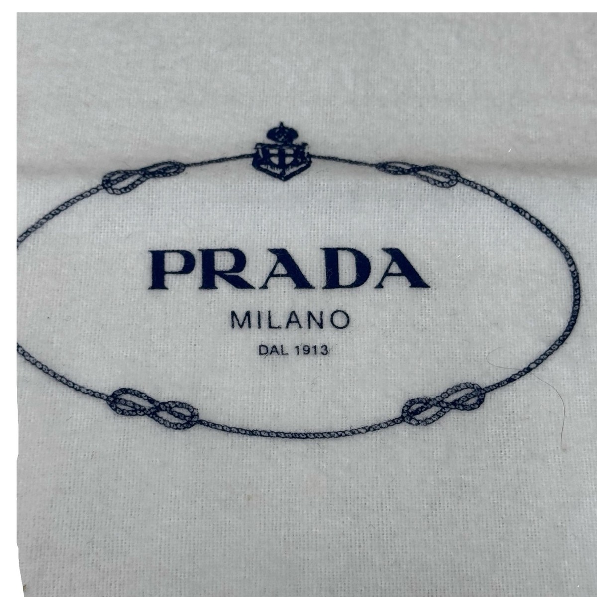 Prada Milano White Drawstring Dust Bag 13.5”x8.5” Cotton Blend
