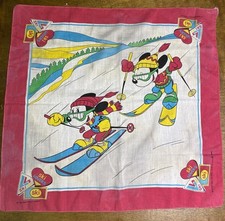 Vintage Disney Bandanna Scarf Minnie Mickey Mouse Ski Sling 1980s 90s Made USA