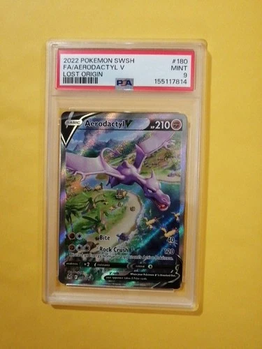 Ariana's Aerodactyl V Lost Origin 180/196 PSA 9 Mint Like Her Feet
