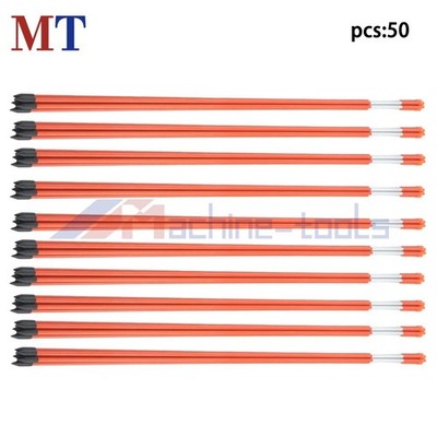 50 Pack Lane Marker Orange Roots 48 Inches Long Reflect Light 5/16 Diameter