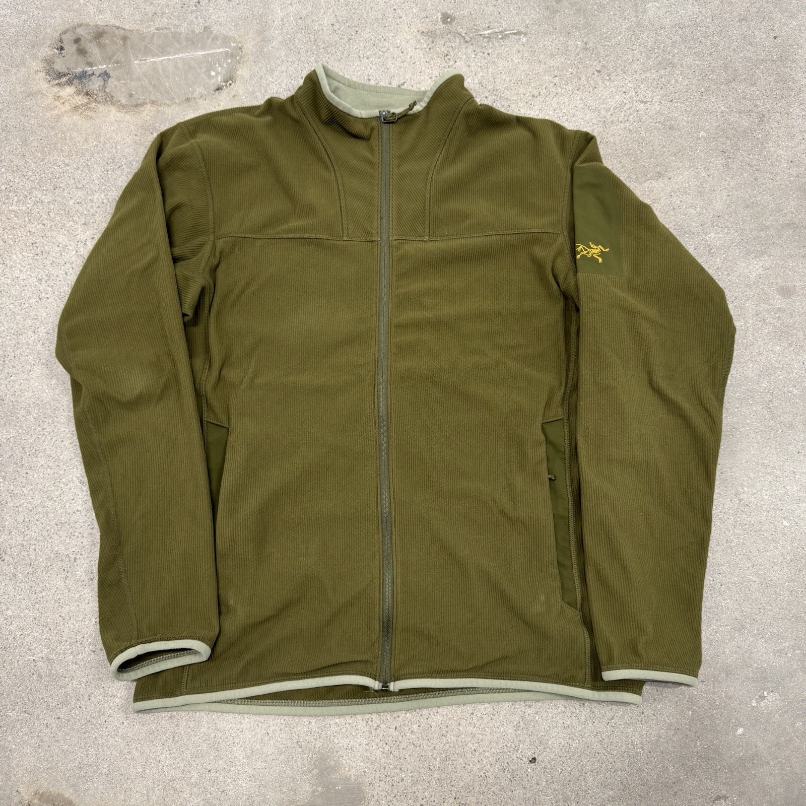 ARC'TERYX Arcteryx Polartec Giacca in Pile con Zip Verde Gorpcore Taglia Large