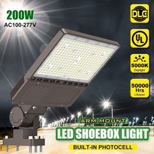 200W Commercial LED Shoebox Parking Lot Light Outdoor 1000W MH Equiv Wall Mount