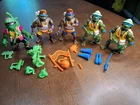 Vintage 1992 TMNT Sewer Spitting Turtles Lot With Accessories