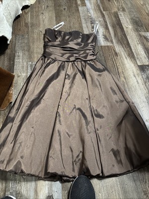 david bridal prom dress Size 2 Brown Bubble Dress