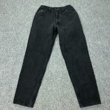 VTG Wrangler Womens Jeans Size 12 Black 30" Inseam High-Rise Tapered Leg Y2K 90s