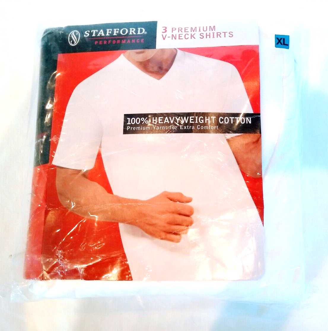 Stafford V Neck T Shirts Pkg of 3 Mens size XL NEW Short Sleeve 100% ...