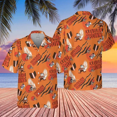 Cleveland Browns Hawaiian Shirt, Football Game Day Hawaiian Shirt