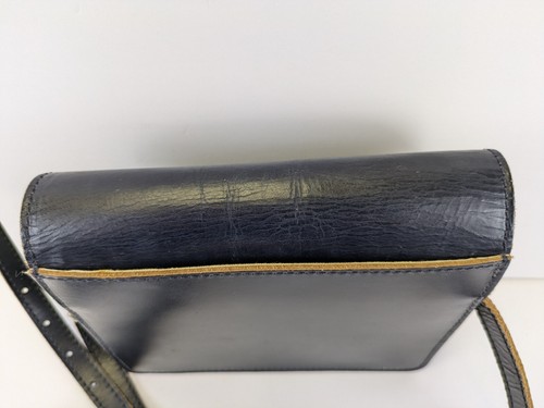 Mark & Graham Crossbody Royal Blue Leather Bag Purse - Picture 4 of 6