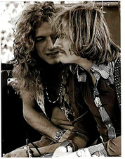8x10 BLACK & WHITE PHOTO of Led Zeppelin's ROBERT PLANT & JOHN PAUL JONES