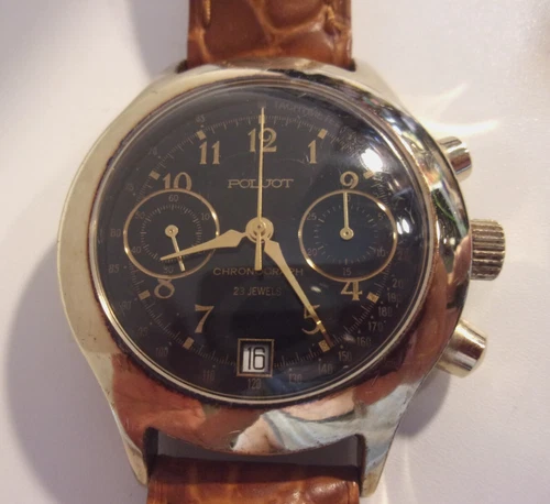 Poljot windup chronograph, 23 jewels. 30 minute chronograph.  Pre-owned.