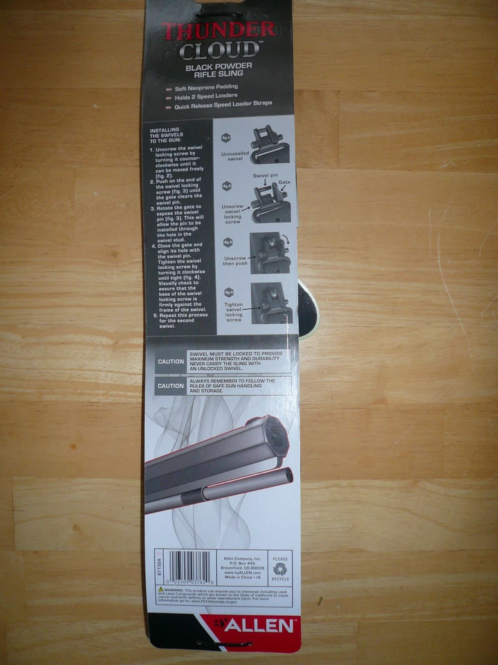 ALLEN THUNDER CLOUD BLACK POWDER RIFLE SLING 2 SPEED LOADERS , STRAPS AND SWIVEL - Image 2 of 4