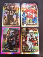 2024 Topps Chrome Football 1-300 refractor, sepia, pink, checker RC +  You Pick