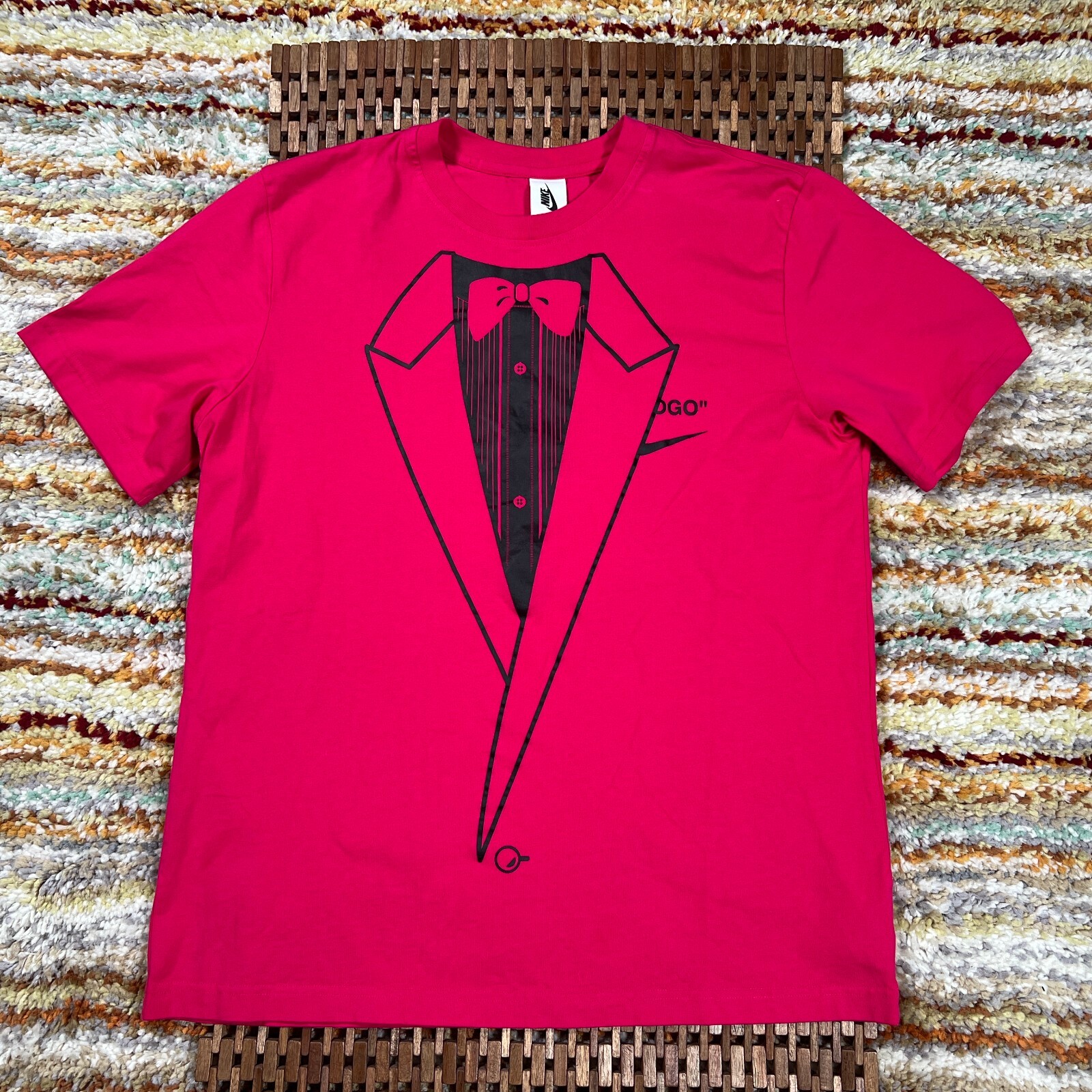 OFF WHITE X NIKE T shirt maglietta Nike Labs x Off White Zoom Fly stampa grafica rosa uomo taglia large