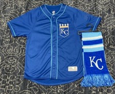 Dynasty Kansas City KC Royals Blue  Baseball Jersey Size:M & Scarf.