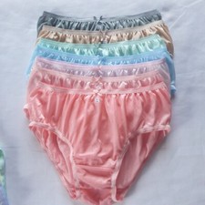 7 Bikini Women Nylon Underwear Light Pantie Silky Soft Smooth Briefs Hip38"-42"