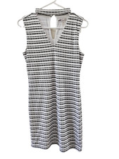 1.State Women's White Striped Sleeveless Choker Neck Bodycon Dress Size XS $160