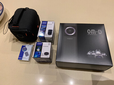 NEW Olympus OM-D E-M10 Mark II Digital Camera with 2 Lenses, Battery And Case