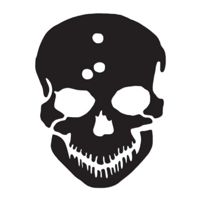 Skull Bullet Holes - Vinyl Decal Sticker - Multiple Color & Sizes - ebn990