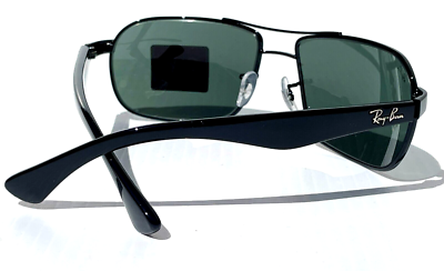 NEW Ray Ban Shiny Black UV PROTECTION G-15 Green Lens Sunglass