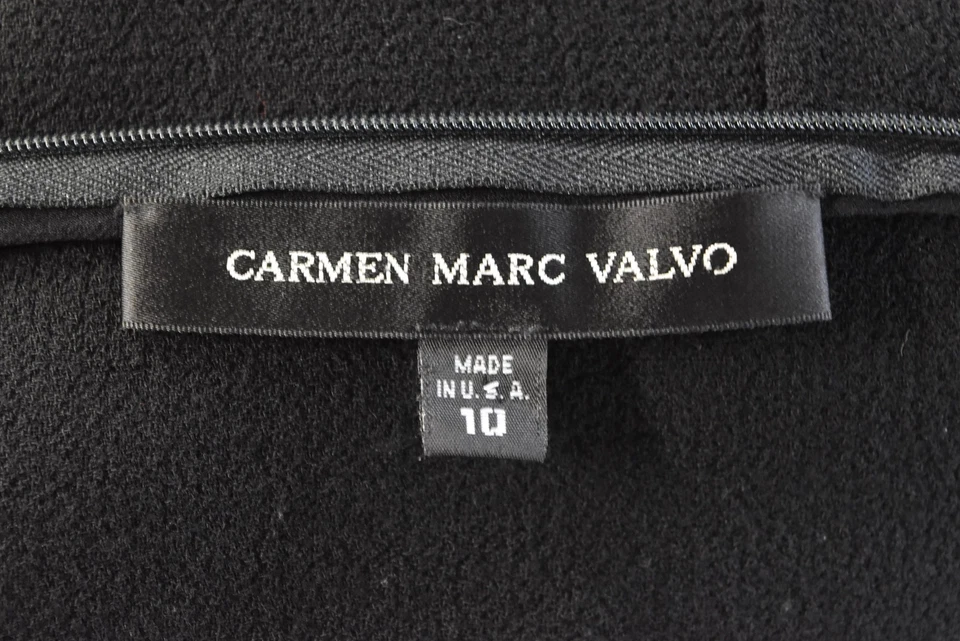 Vestido Carmen Marc Valvo Talla 10 Negro Funda Lisa Debajo de la Rodilla Sin Mangas Foto 4 de 4