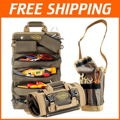 Versatile Roll-Up Tool Bag Organizer - 6 Pouches for Ultimate Tool Storage