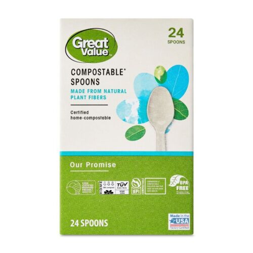 (4 pack) Disposable Compostable Spoons, 24 Count,Compostable - Picture 7 of 11
