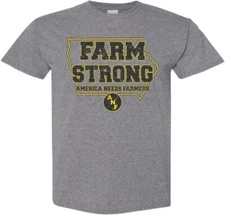 Farm Strong in State of Iowa ANF - Iowa Hawkeyes Medium Gray t-shirt