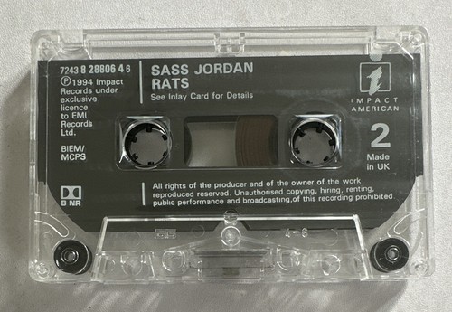 Sass Jordan – Rats Cassette 1994 Rock Blues Rock Ex / M Condition - Picture 7 of 7