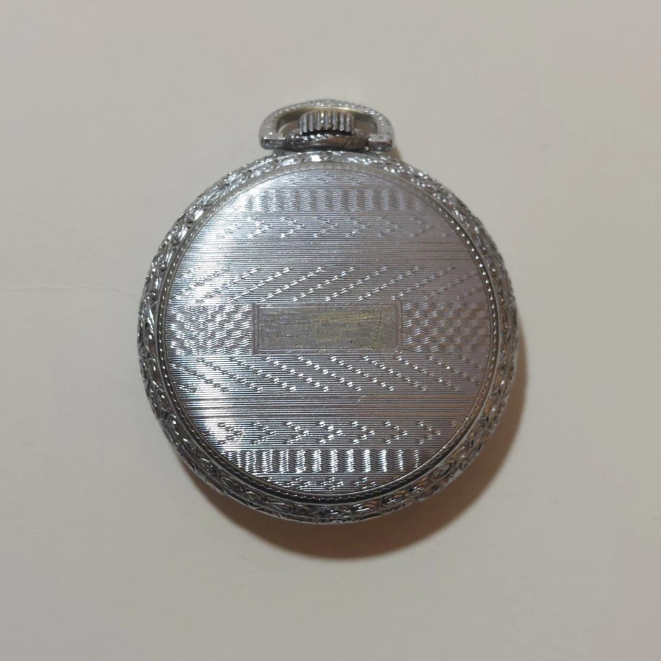 Antique 1917 Elgin Art Deco Pocket Watch- Grade 315 Model 3 15j 12s Silver Tone - Image 3 of 4