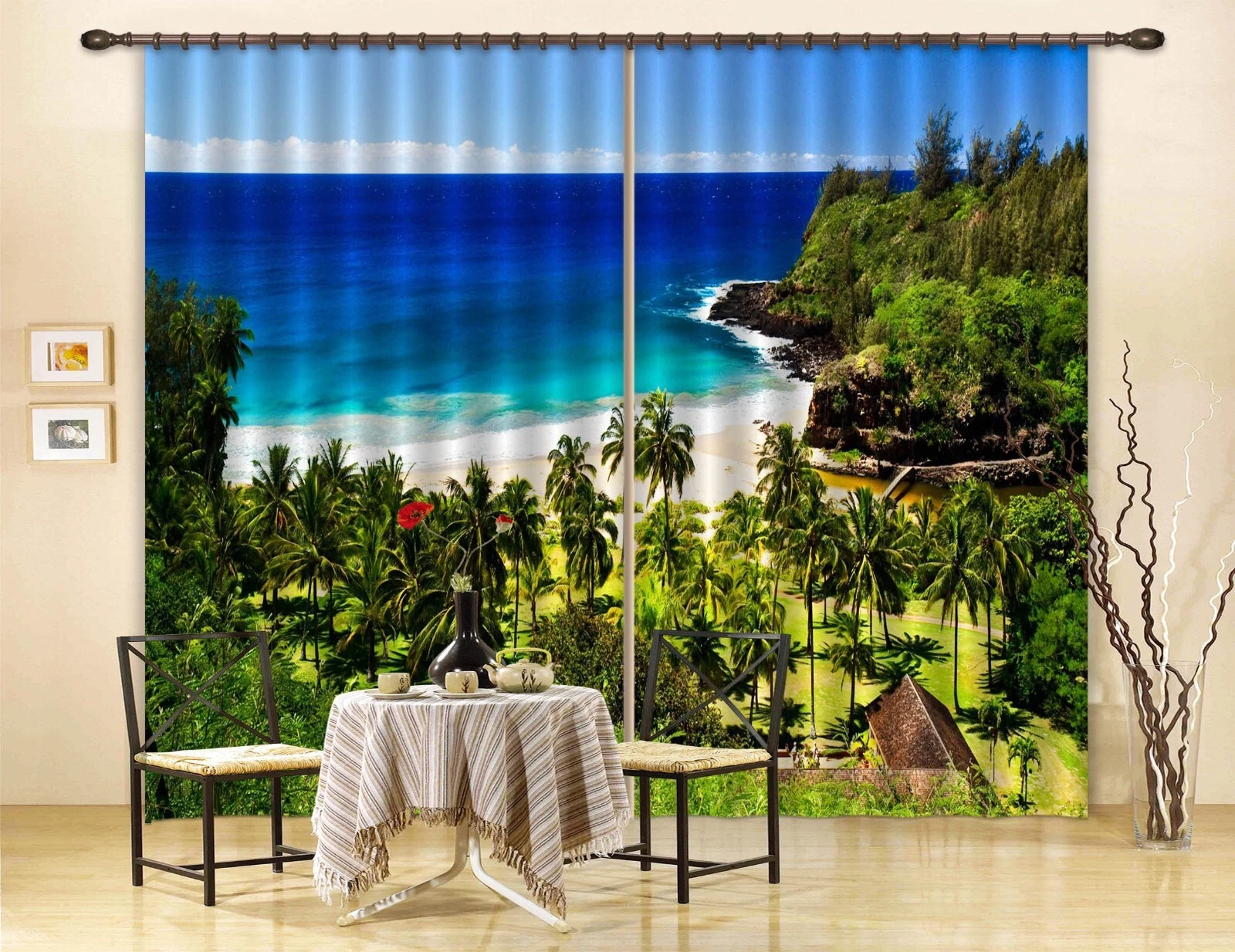 3D Ocean Landscape ZHUB253 Photo Curtain Window Blockout Fabric Amy 2023