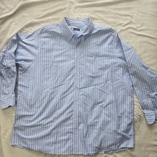 Proper Cloth Men's Long Sleeve Blue Striped Shirt Smart Size 20.5 x 36 Cotton