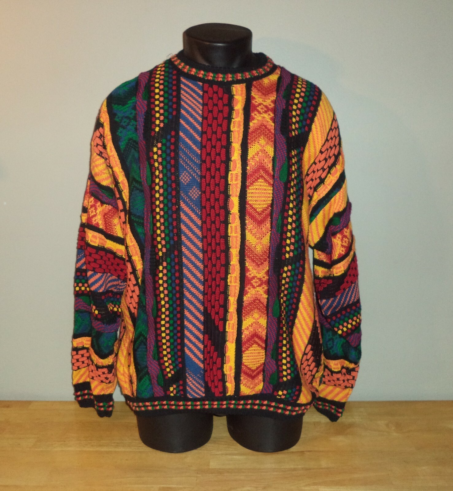 Vintage PROTEGE COLLECTION Multicolor Colorful 3D Textured Sweater - Adult  Large www.imisca.jp