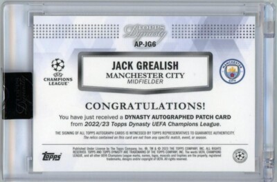 Jack Grealish 2022-23 Topps Dynasty UCL #AP-JG6 Dynasty
