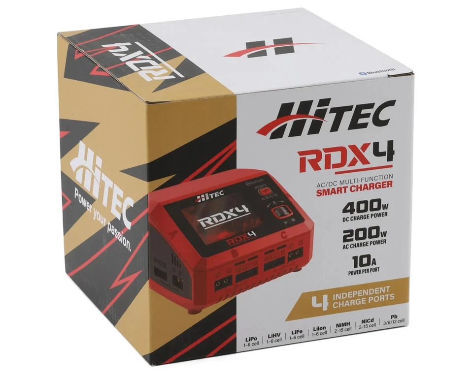 Hitec RDX4 Quad Smart LiPo Battery Balance Charger 6S/10A/AC-200W/DC-400W New!! - Image 2 of 4