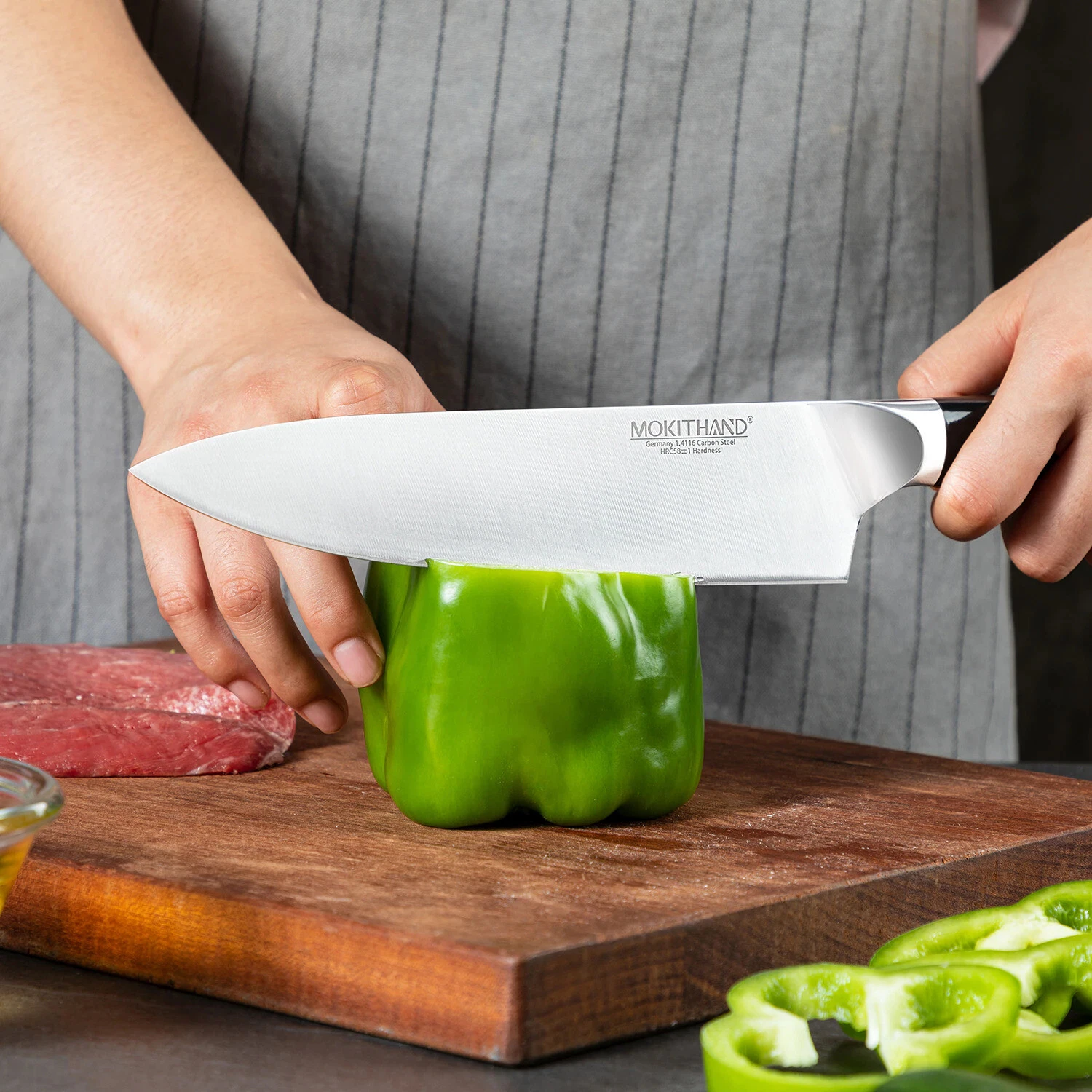 Kitchen Knives 8 inch Chef Knife Set Germany 1.4116 High Carbon Steel Santoku