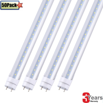 50Pack 48in 22W Led Tube Light T8 G13 2-Pin Dual Power 4FT Led Shop Light Bulbs