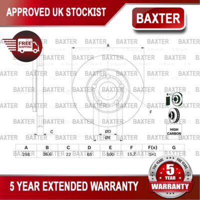Fits Polo Golf Fox Fabia Ibiza Leon A1 Baxter Front Brake Discs #