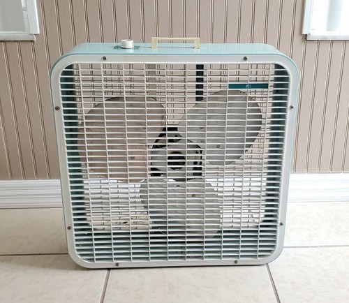 Vintage Kmart Large Box Fan Baby Blue 