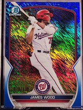 2023 Bowman Chrome #BCP-129 JAMES WOOD Blue Shimmer Refractor /150