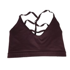 NIKE DRI FIT  WOMENS MEDIUM  MAROON STRAPPY BACK YOGA SPORTS BRA
