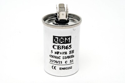 Condensateur Cbb65 55+5µF 450V – 3 Bornes, Alu, Dim. 2.15 X 4.88″, Neuf