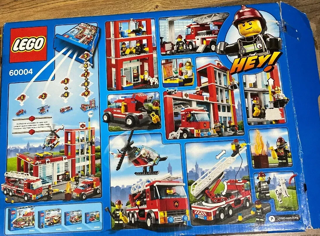 LEGO City Fire Station 60004 Bags 2 3 4 5 6 7 8 9 Factory Sealed w Box &  manuals