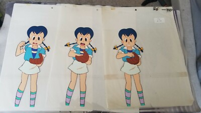 animation cel  (set of 3 Cels) Himitsu no Akko-chan, moko