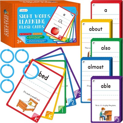 300 Sight Words Flashcards, 150PCS Double-Sided Erasable Reusable Cards... 