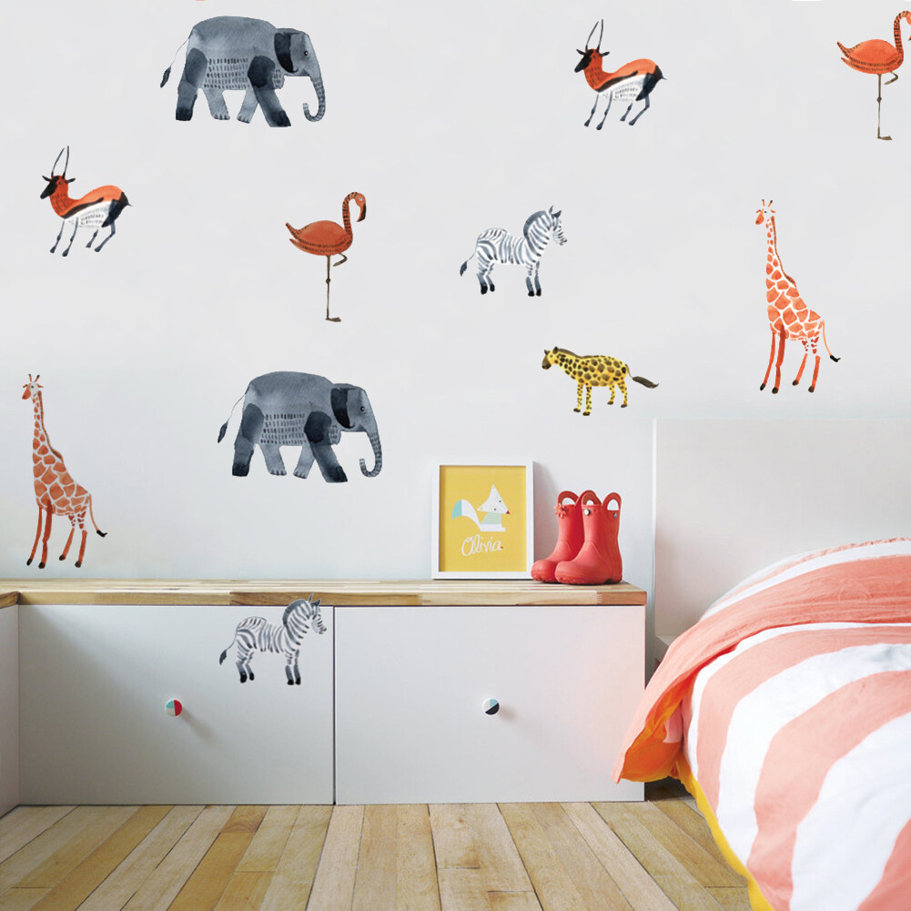 Animal Wall Stickers Waterproof Wallpaper Door Decal Window Bedroom
