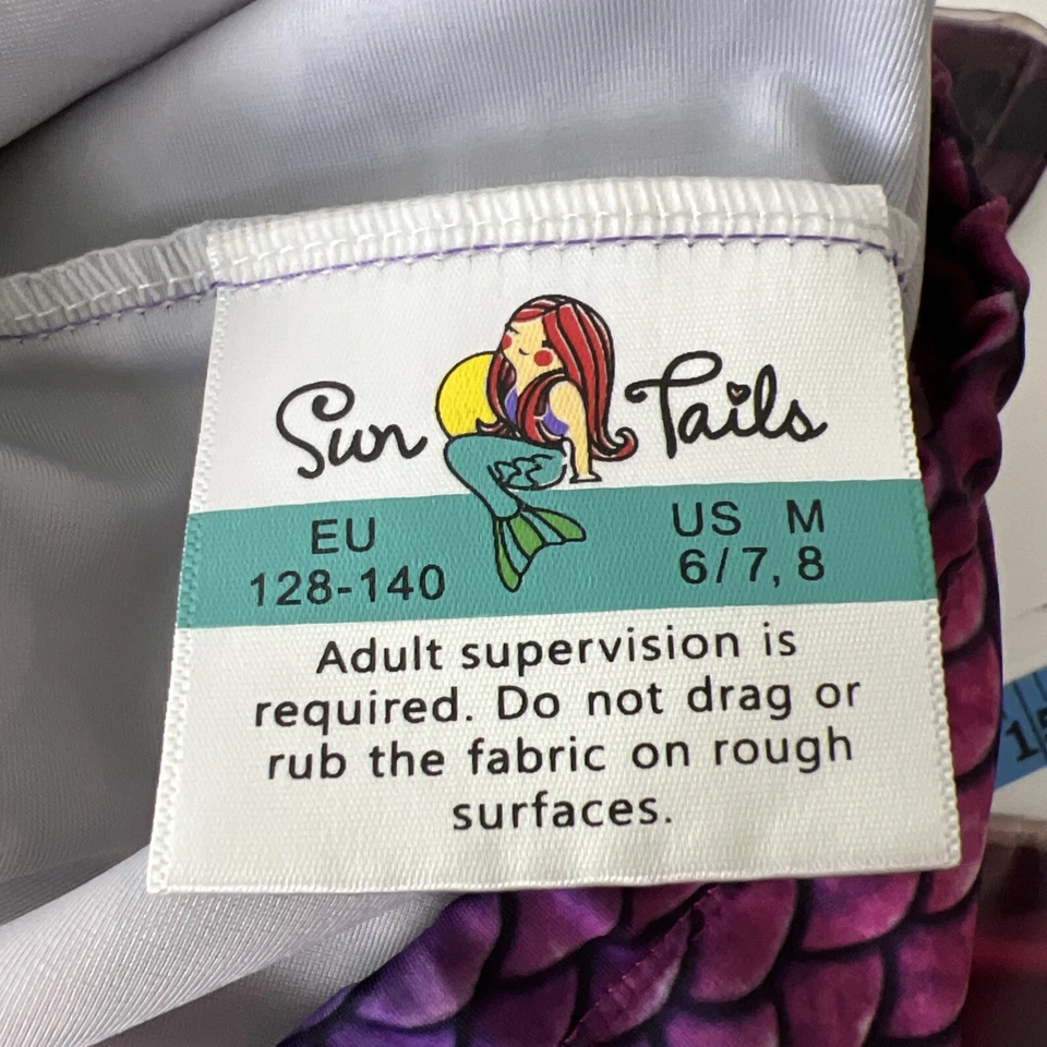 Colas de sol cola de sirena jóvenes niñas mediano 6/7 rosa púrpura aletas elásticas nadar niños Foto 3 de 4