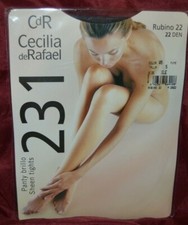 CDR Cecilia De Rafael RUBINO 22 GLOSS Tights STW OFF-BLACK Pantyhose X-LRG G23