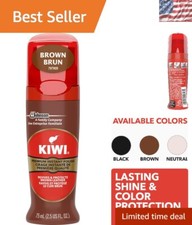 Instant Shine Protect Brown Liquid Shoe Polish - 2.5 oz with Sponge Applicator